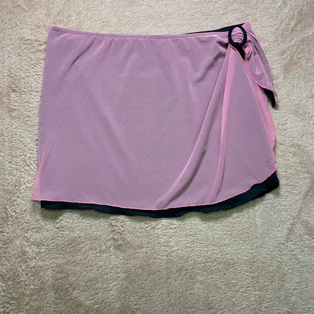 BCX Pink Wrap Skirt with Black Trim